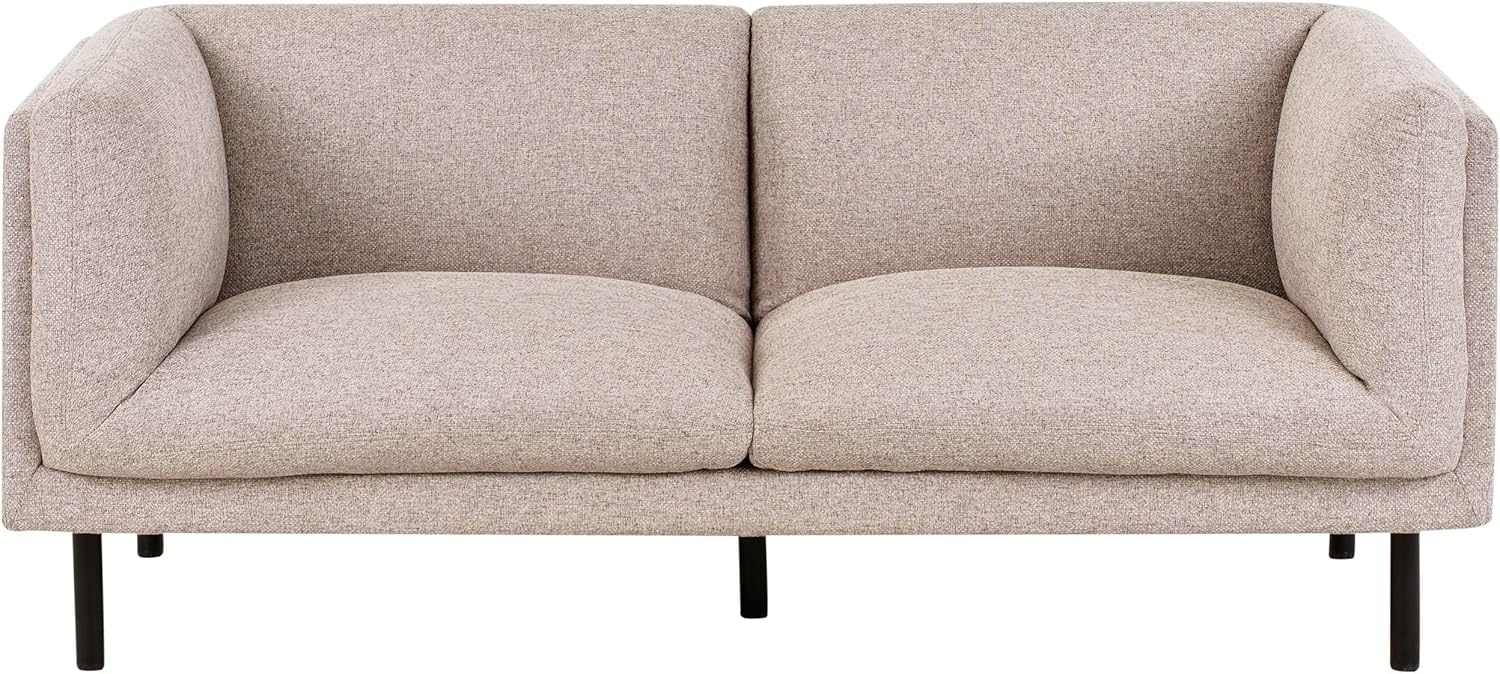 Sofa 2-Sitzer VORGOD Stoff Hellbraun Bild 1