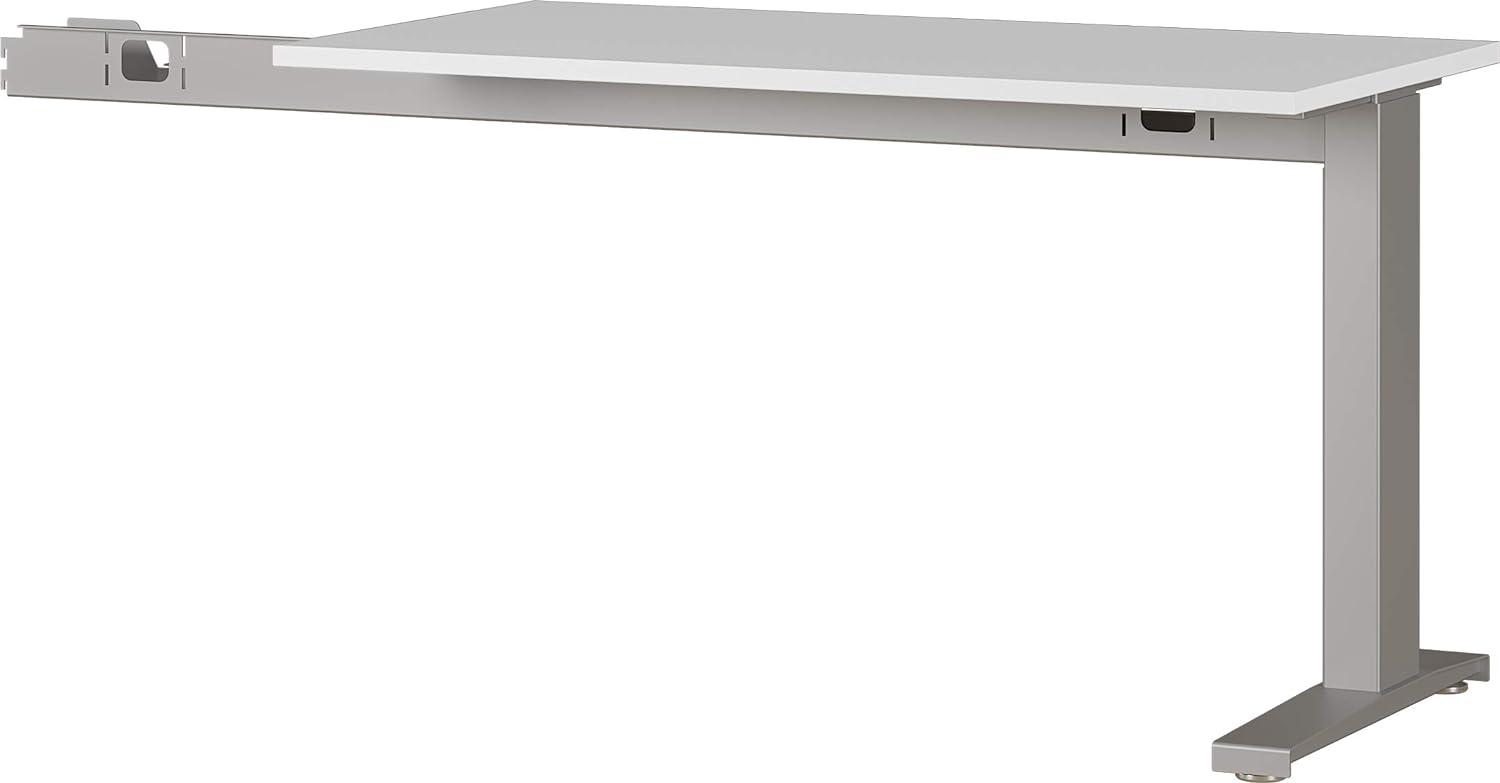 Mechanisch höheneinstellbare 90° Anbauplatte Arlington, ideal für Home Office, in Lichtgrau/Silber, 113 x 88 x 60 cm (BxHxT) Bild 1