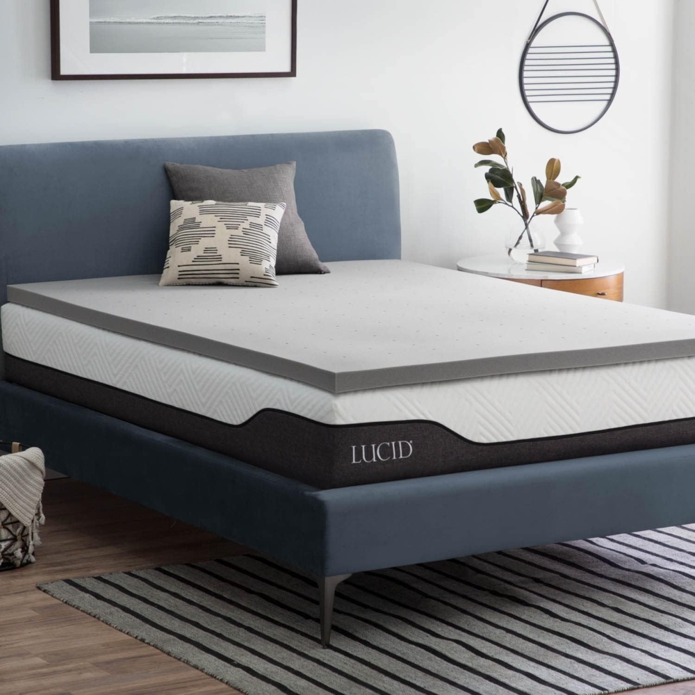 LUCID 5cm Bambuskohle Memory Foam Matratzenauflage - Aktivkohle - Atmungsaktive Matratzenauflage, Einzelbett (90x190 cm) Bild 1