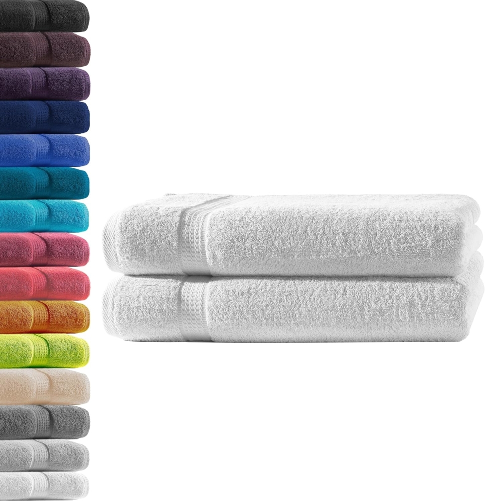 Hometex Premium Textiles Handtuch in Premium Qualität 500 g/m², Feinster Frottier-Stoff 100% Baumwolle, 2x Duschtuch, weich, saugfähig, extra schwer & flauschig - TEST BILD TOP MARKE 2025 Bild 1