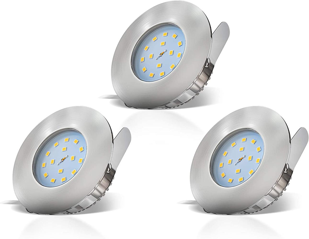 B.K.Licht LED Einbaustrahler LED Badeinbauleuchten 30mm Ultraflach 4x 5W - 20-02-03-S, LED fest integriert, Warmweiß, IP44 Badeinbaustrahler 6 x 400lm Bad-Deckenspots Einbauspots Bild 1