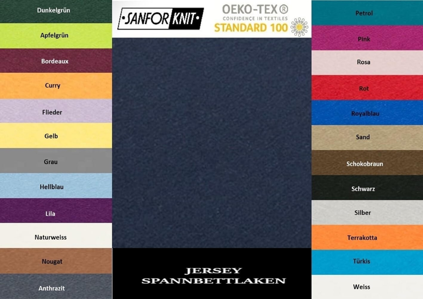 Jersey Spannbettlaken 90 - 100 x 200 cm Navyblau Bild 1