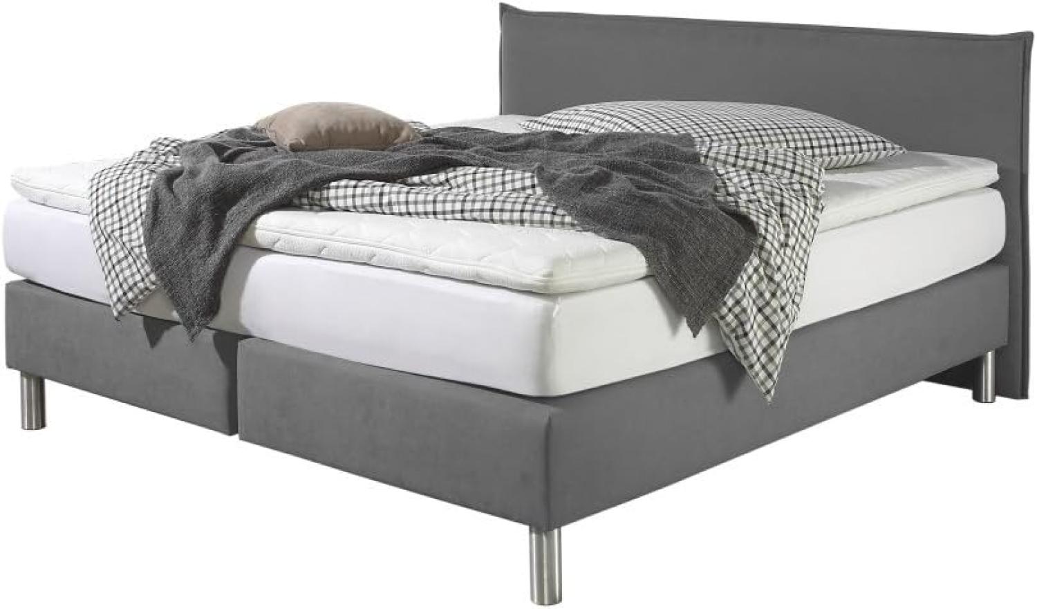 Maintal Boxspringbett Point, 180 x 200 cm, Stoff, 7-Zonen-Kaltschaum Matratze h3, Grau Bild 1