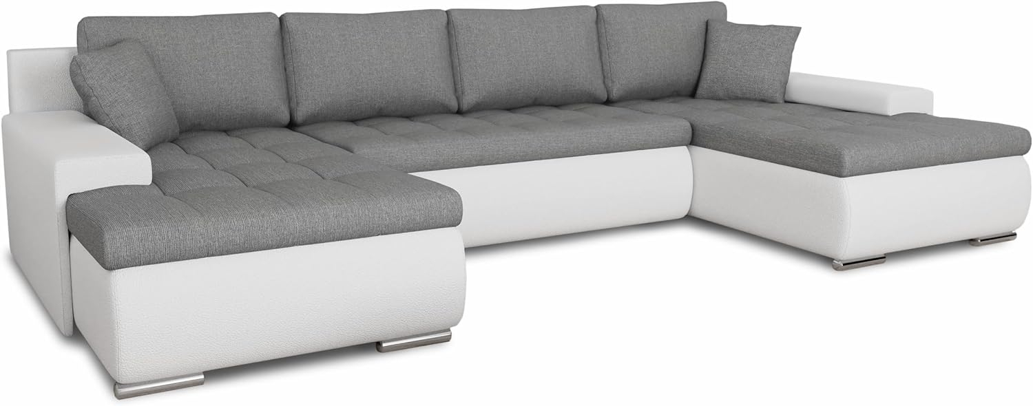 Sofnet Wohnlandschaft Faris U, mit Schlaffunktion und Bettkasten, Ecksofa, U-Form Couch, Schlafsofa mit Wellenfeder Bild 1