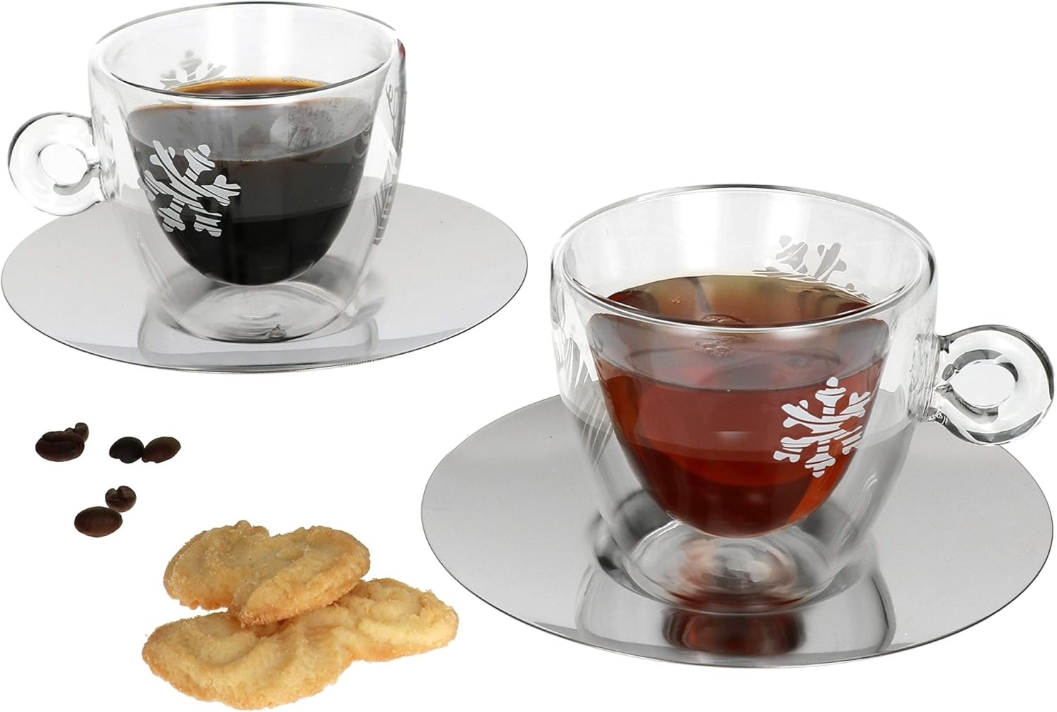 Weihnachtstasse Kaffee Tee Cappuccino Tasse Thermo Glastasse Luigi Bormioli Klein _165ml Bild 1