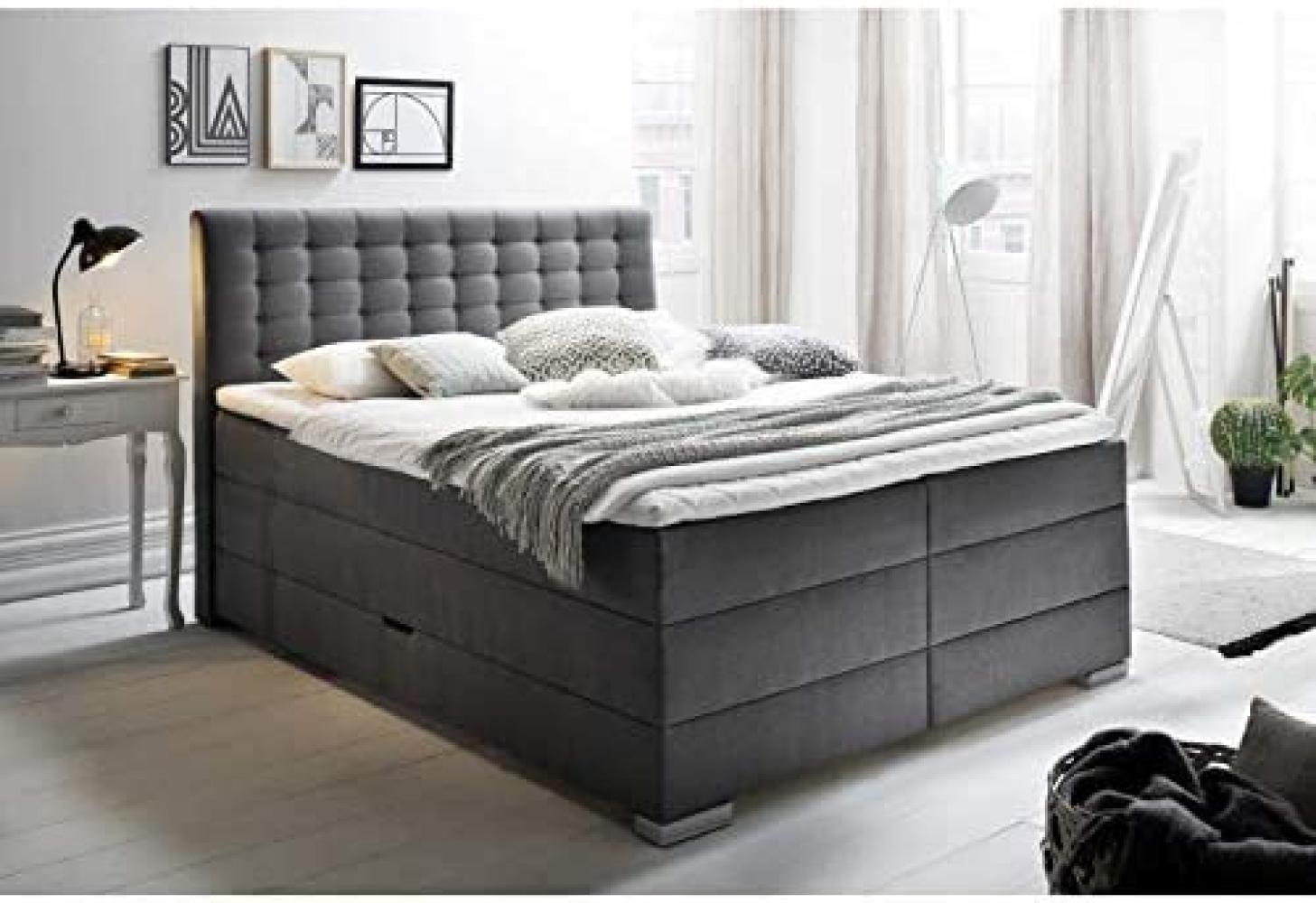 Boxspringbett Lenno mit Bettkasten - Anthrazit H2&H3 180x200cm Bild 1