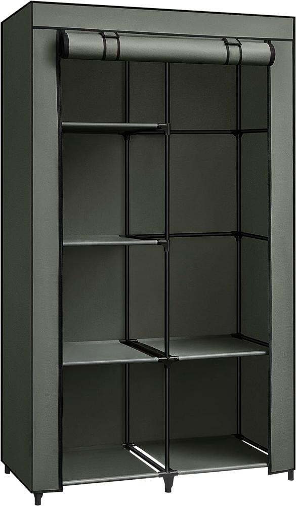 SONGMICS Kleiderschrank, Stoffschrank, 6 Ablagen, Verschiedene Aufbaumöglichkeiten, 88 x 45 x 168 cm, für Schlafzimmer, Ankleidezimmer, salbeigrün RYG084C02 Bild 1