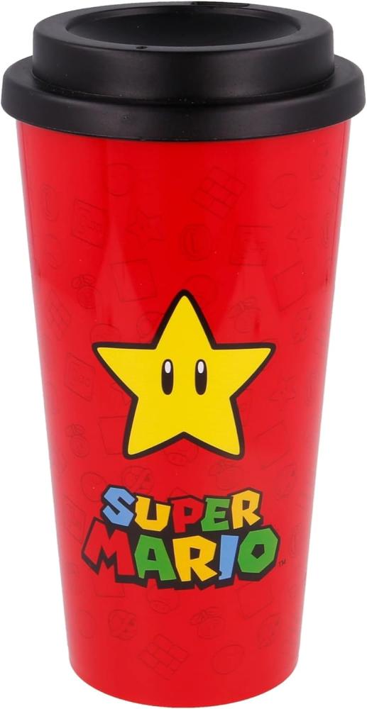 Super Mario Glas mit Deckel - 520 ml - Innovatives Design & Praktisch - Ab 4,61€/100ml Bild 1