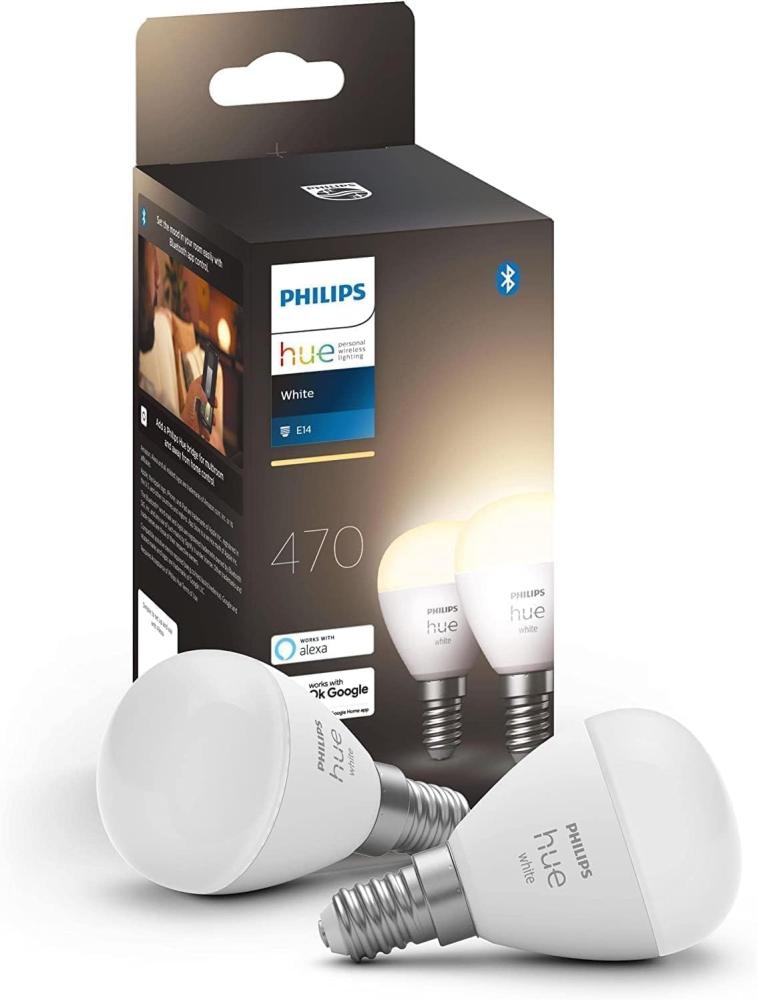 Philips Hue White P45 E14 Luster Bulb - 2-Pack Bild 1