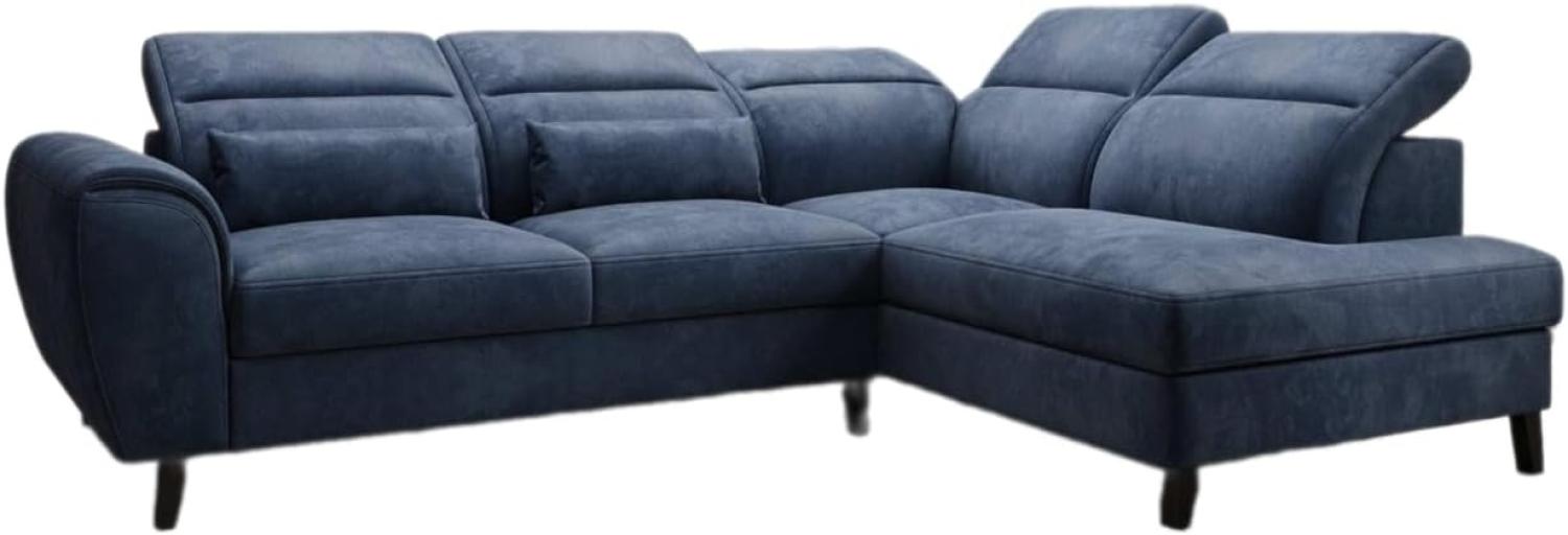 Designer Sofa Nobile mit verstellbarer Rückenlehne Samt Blau Rechts Bild 1