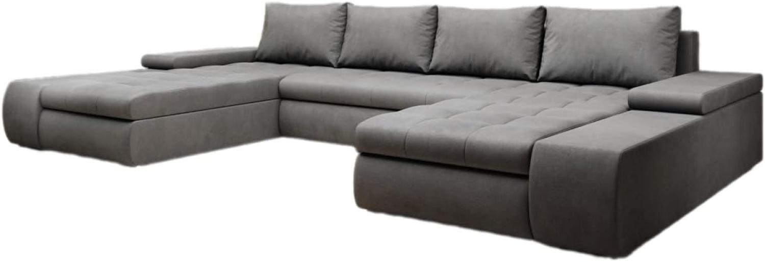 Designer Sofa Martino mit Schlaffunktion Samt Grau Bild 1