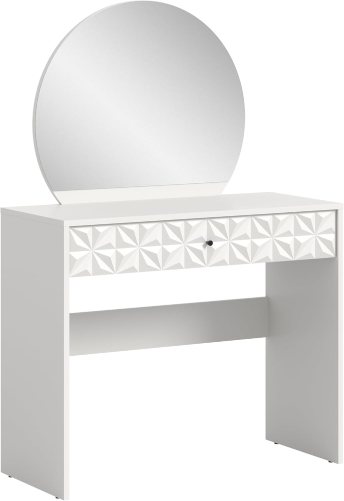 Schminktisch (B/H/T: 90x133x39 cm) in weiß Melamin Bild 1