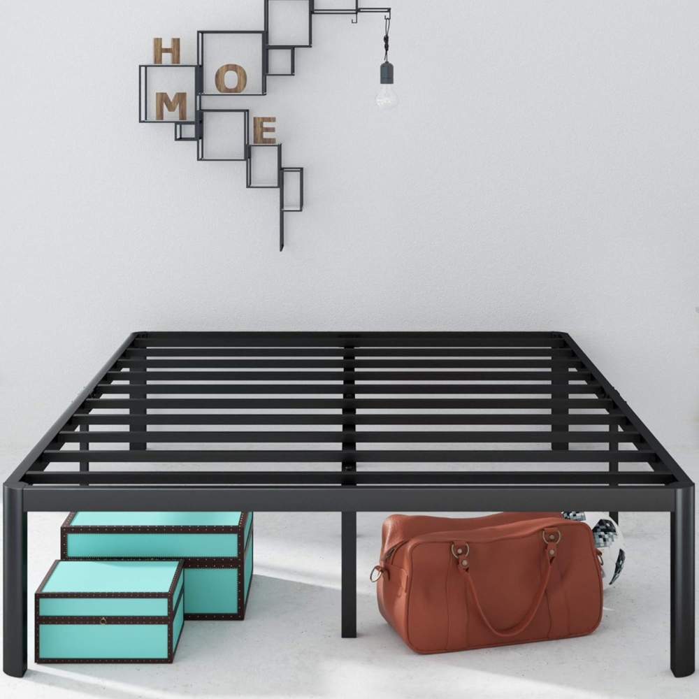 Zinus Van Bett 180x200 cm – Höhe Bettgestell 41 cm mit Stauraum unter dem Bett – Bettgestell Plattform aus Metall – Schwarz Bild 1