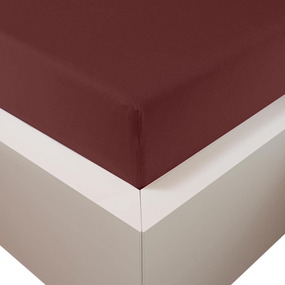 Traumschloss Premium Plus Edel-Jersey Spannbettlaken bordeaux 140-160x200-220 Bild 1