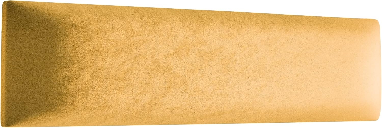 Muralo Samt Wandkissen Stoff Polsterpaneel Schlafzimmer Wohnzimmer Bett Wandpolster Bettkopfteil Lendekissen Modern Luxus Gepolstert Polster Paneel (Gelb, 50x15 cm) Bild 1