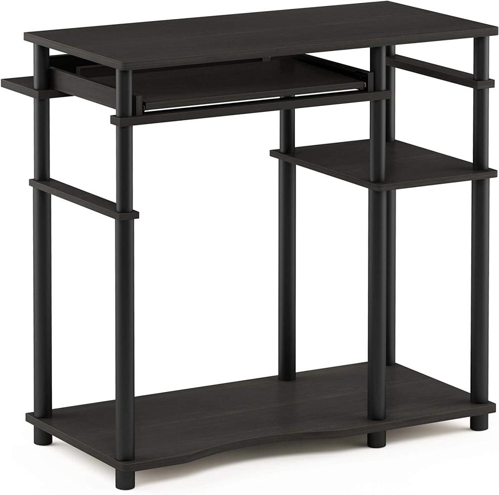 Furinno Abbott Schreibtisch mit Bücherregal, Holz, Espresso/Schwarz, 46. 99 x 46. 99 x 79. 81 cm Bild 1