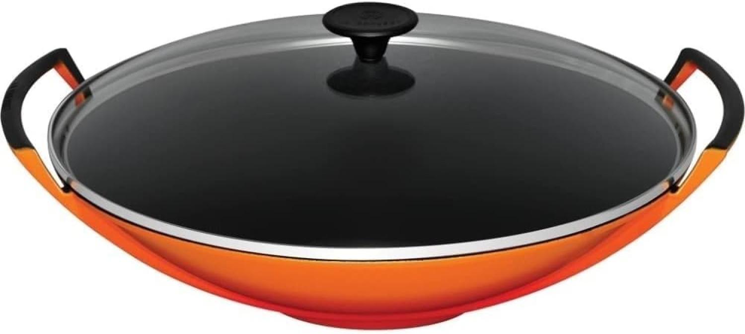 Le Creuset Wok mit Glasdeckel Ofenrot Bild 1