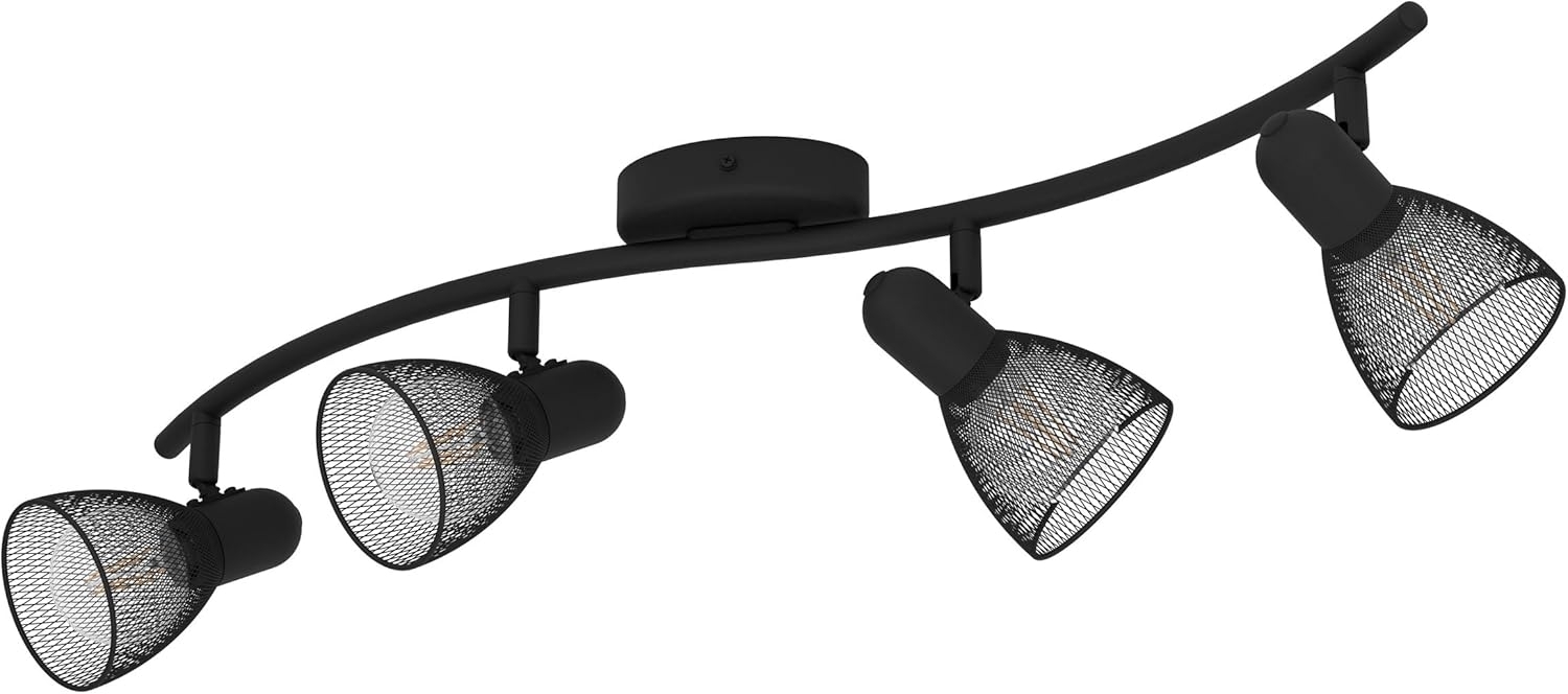 Deckenlampe, Metall, schwarz, Spots verstellbar, L 64 cm Bild 1