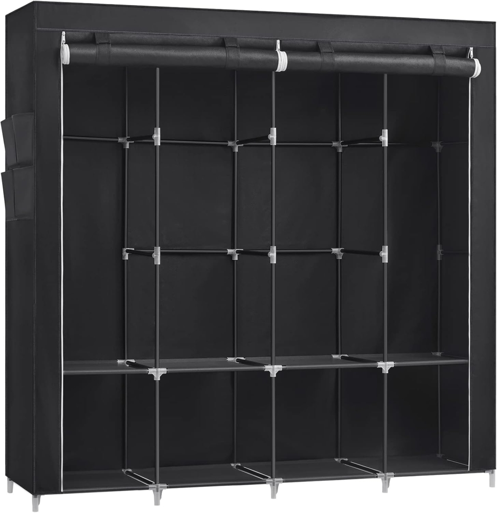 SONGMICS Stoffschrank, Kleiderschrank, 45 x 170 x 167 cm, 4 Hängefächer, mit Ablagen, 4 Seitentaschen, viel Platz, für Schlafzimmer, Wohnzimmer, schwarz RYG094B02 Bild 1