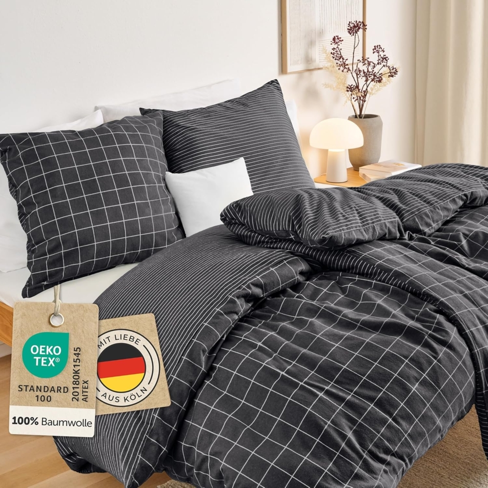 Blumtal Bettwäsche Biber Bettwäsche Oeko-TEX zert. Flanell Bettwäsche Baumwolle 100%, 60 °C waschbar Bild 1