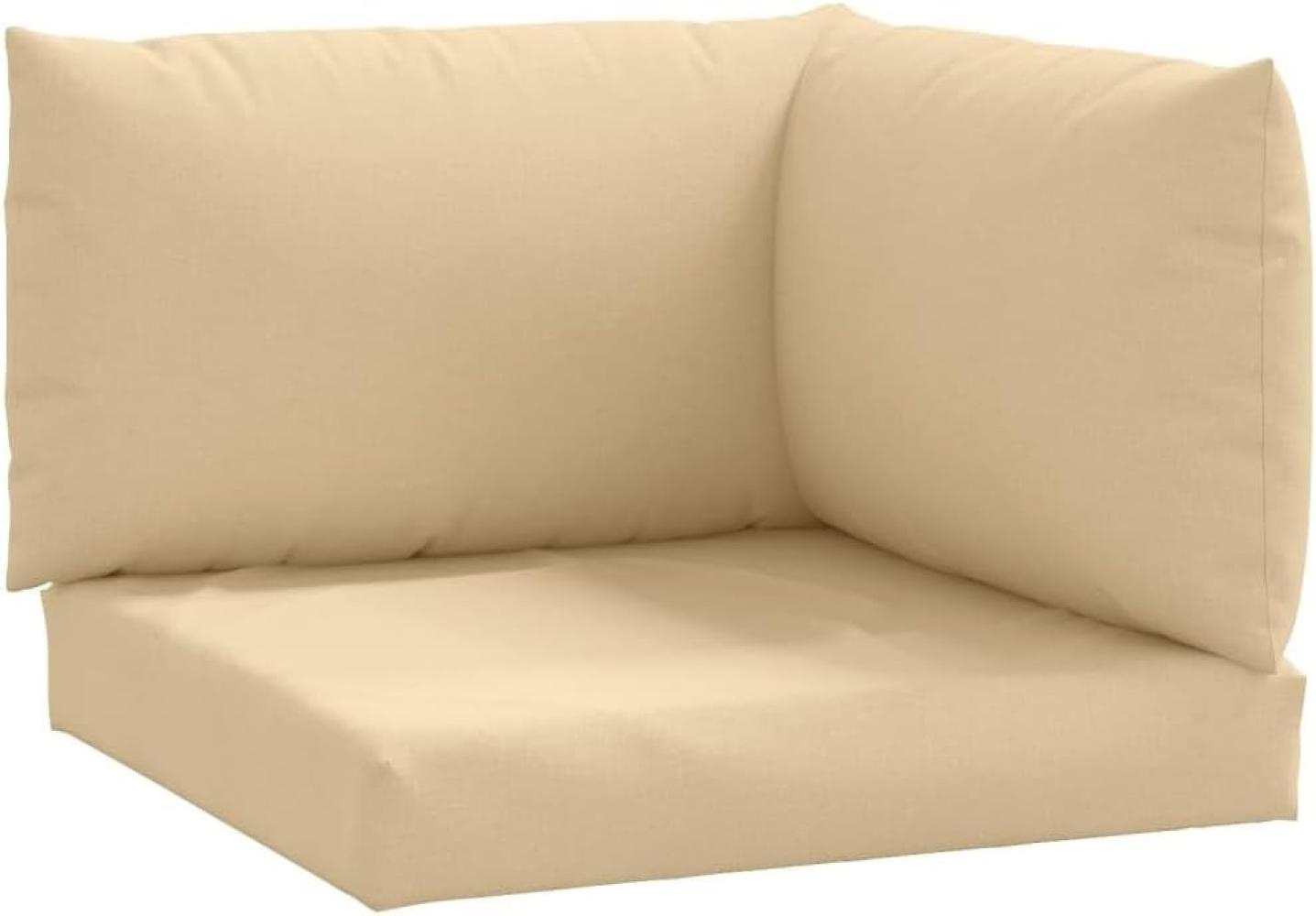 vidaXL Palettenkissen 3-tlg. Melange Beige Stoff Bild 1