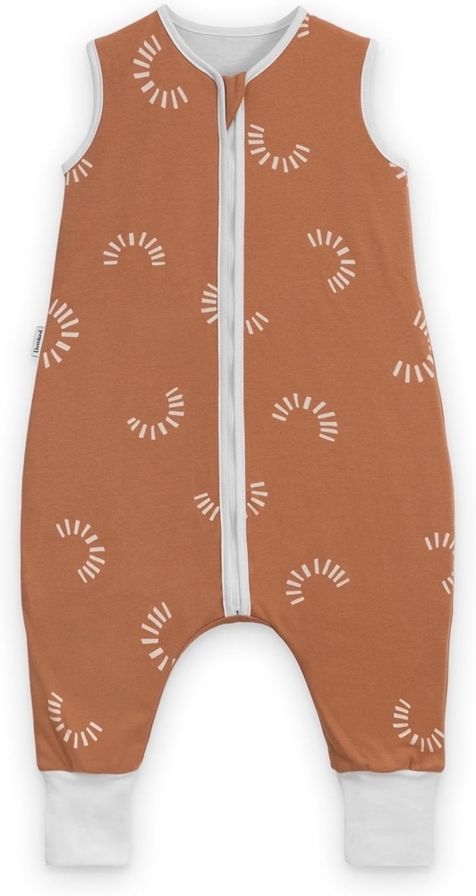 Ehrenkind® Babyschlafsack | Schlafsack mit Füßen 2.5 TOG | Bio-Baumwolle | Ganzjahres Schlafsack Baby Gr. 100 Farbe Zimt Gemustert | Oeko-Tex | Schlafsack winter und Sommer Schlafsack Kinder Bild 1