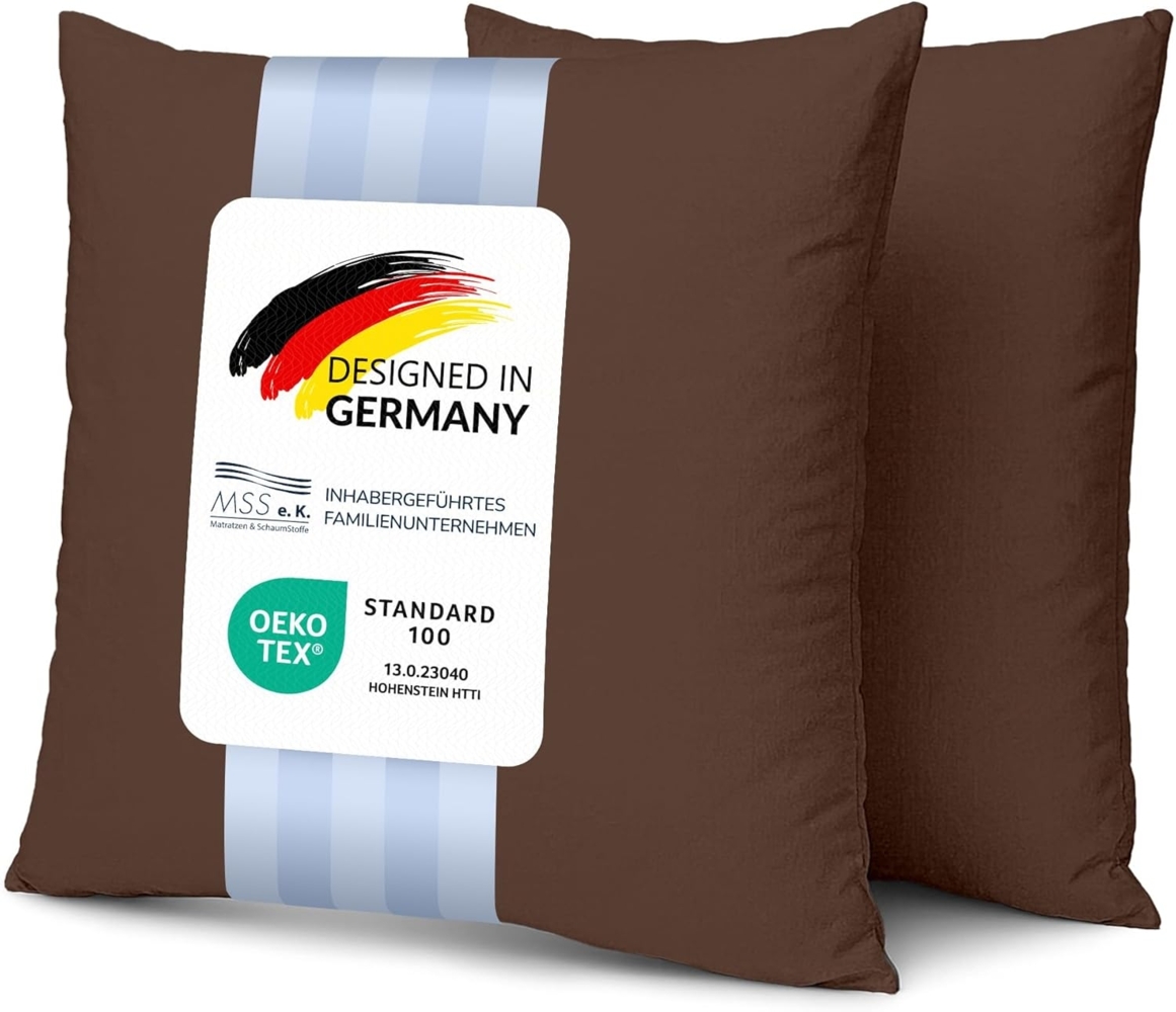 MSS Kissenbezug 2er Set - 80x80 cm - Café Bild 1