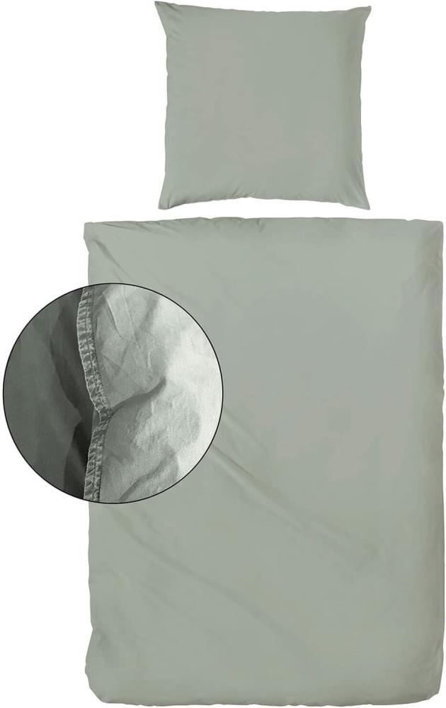 H.G. Hahn Haustextilien Kopfkissen 2 Stück Hahn Renforce Kissenbezüge 40x40 cm stonew, Füllung: ohne Füllung Bild 1