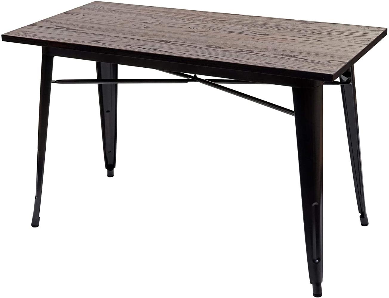Esszimmertisch HWC-H10 Gastronomie FSC schwarz-braun 120x60 cm Bild 1