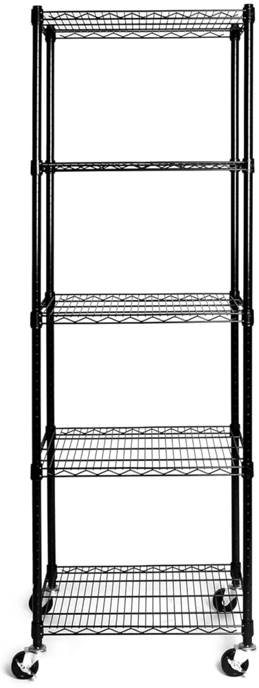 Seville Classics Schwerlastregal mit 5 Böden und Lenkrollen, 61 x 45,7 x 182,8 cm (LxBxH), Schwarz Bild 1