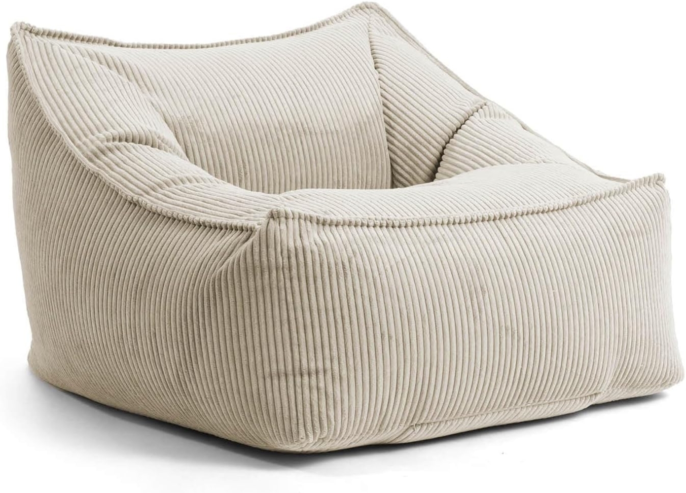 mokebo Sitzsack Sessel aus Cord 'Der Lümmel', XXL Sitzsack, Cord Sessel oder Sitz Sessel für Wohnzimmer und Wintergarten, auch als Riesensitzsack in 95 x 75 x 60 (BxHxT in cm) in Beige Bild 1