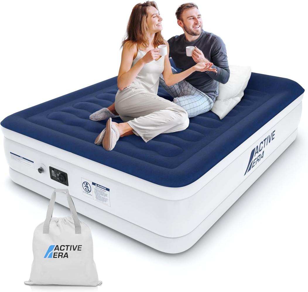 Active Era Luxus Doppel Luftbett – selbstaufblasendes Gästebett mit eingebauter, elektrischer Pumpe, integriertem Kissen und besonderer Luftträger Technologie - 203 x 152 x 56cm Bild 1