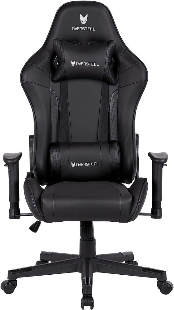 Oversteel - ULTIMET Professioneller Gaming-Sessel, Kunstleder, 2D-Armlehnen, höhenverstellbar, 180° verstellbare Rückenlehne, Gasdruckfeder Klasse 3, bis zu 120Kg, Gaming Stühl, Farbe Schwarz Bild 1