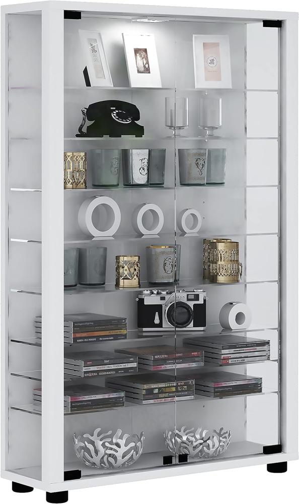 VCM Standvitrine Holz Glas Stand Vitrine Sammelvitrine Lumo Mini Bild 1