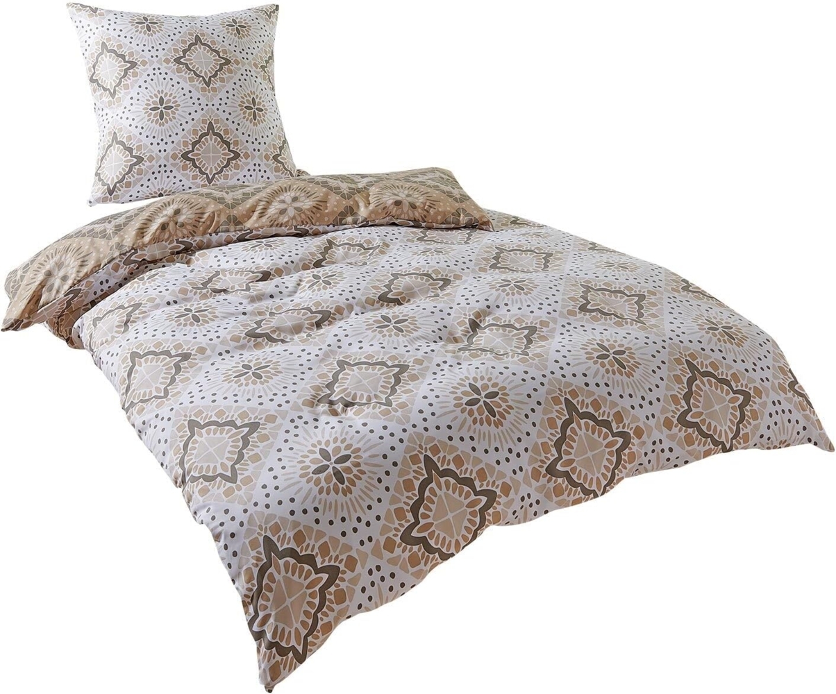 Traumschlaf Soft-Touch Mikrofaser Bettwäsche München beige|155x220 cm + 80x80 cm Bild 1