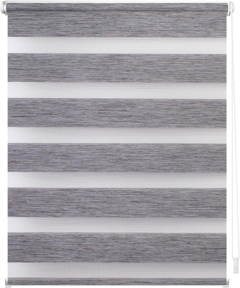 Lichtblick Sonnenschutzsysteme GmbH Doppelrollo Askersund 80 cm x 150 cm (BxL) Dunkelgrau modernes Duo Rollo mit aufregenden Designs; Klemm- und schraubbar; Lichtdurchlässig und blickdicht Bild 1