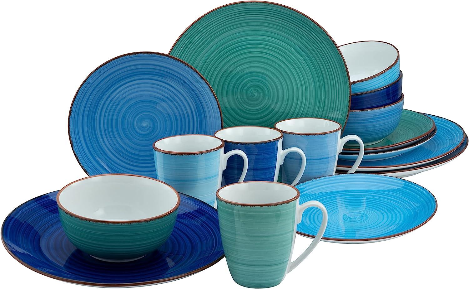 CreaTable 23602 Kombiservice Copacabana für 4 Personen, Porzellan, mehrfarbig (1 Set, 16-teilig) Bild 1