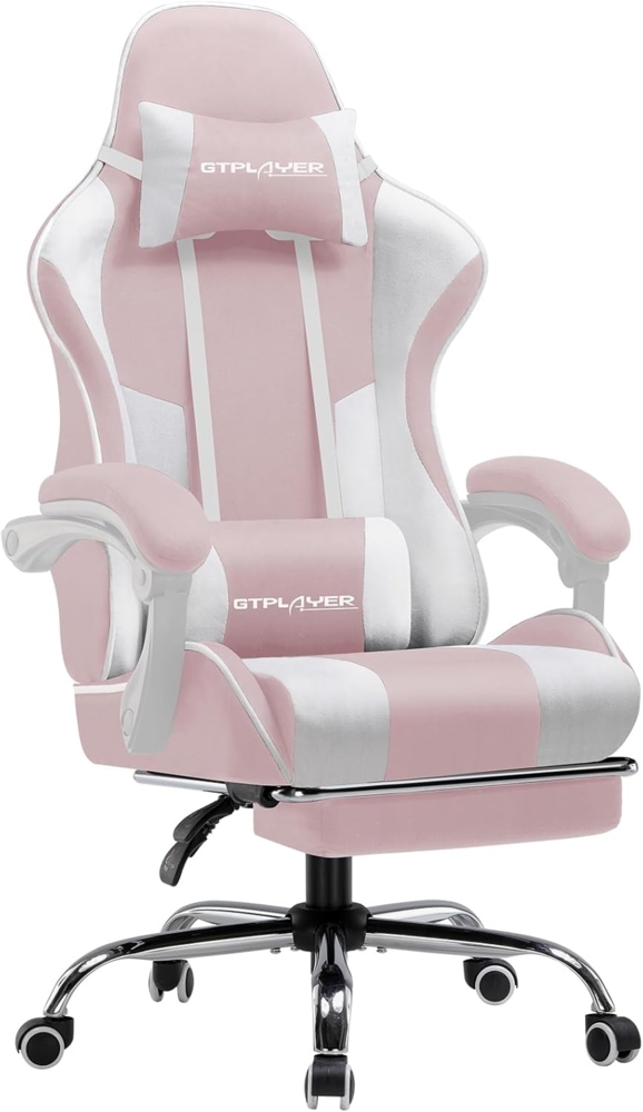 GTPLAYER Gaming-Stuhl Bürostuhl mit Massagefunktion, Fußstütze, Kopfstütze (Packung), Ergonomischer Gamer Stuhl Maximale Belastung 150 kg, 360° drehbar Bild 1