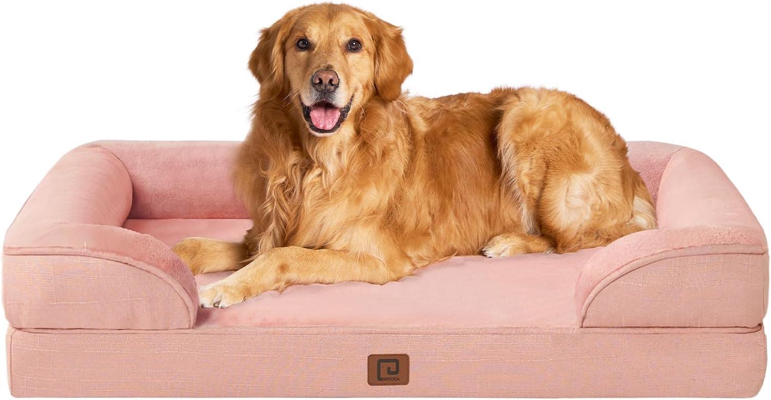 EHEYCIGA Orthopädisches Hundebett Grosse Hunde, Memory Foam XL, Waschbar, Wasserdicht rutschfest, mit Hohem Rand Bild 1