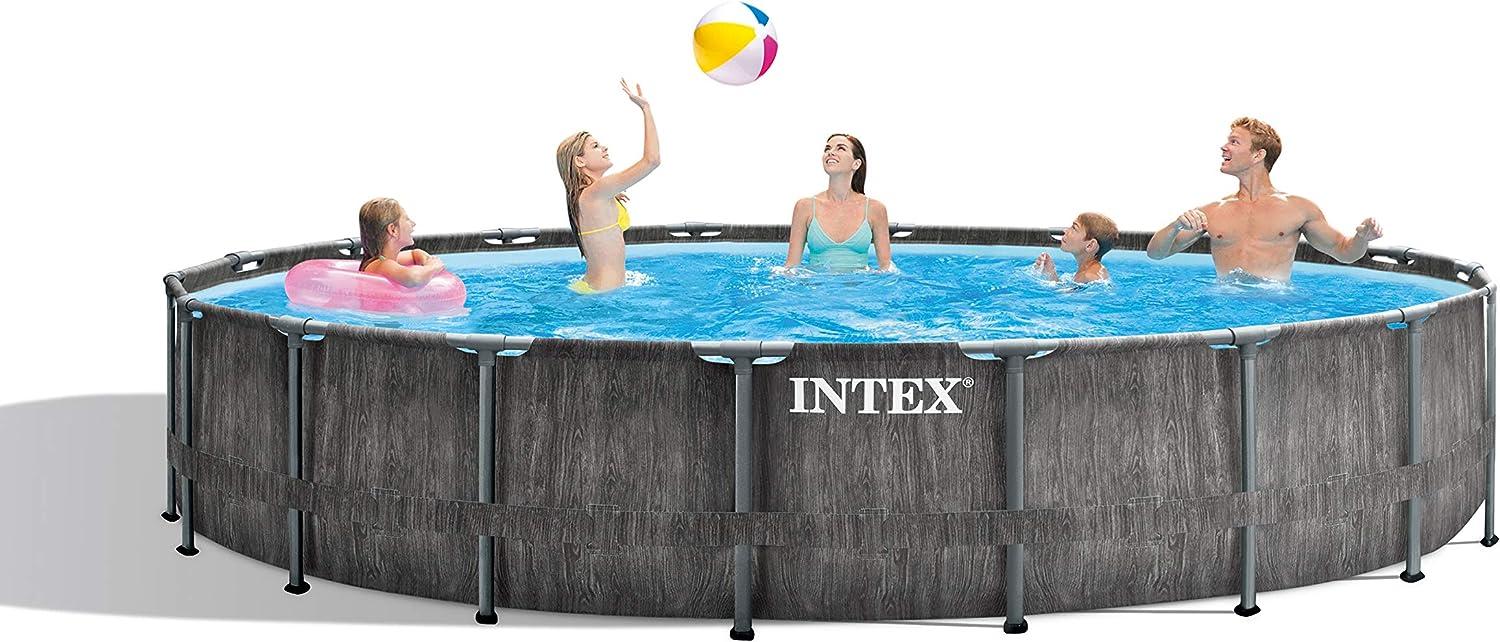 Intex Frame Swimming Pool Set "Prism Greywood" inkl. Kartuschenfilteranlage, Ø 549 x 122 cm Bild 1