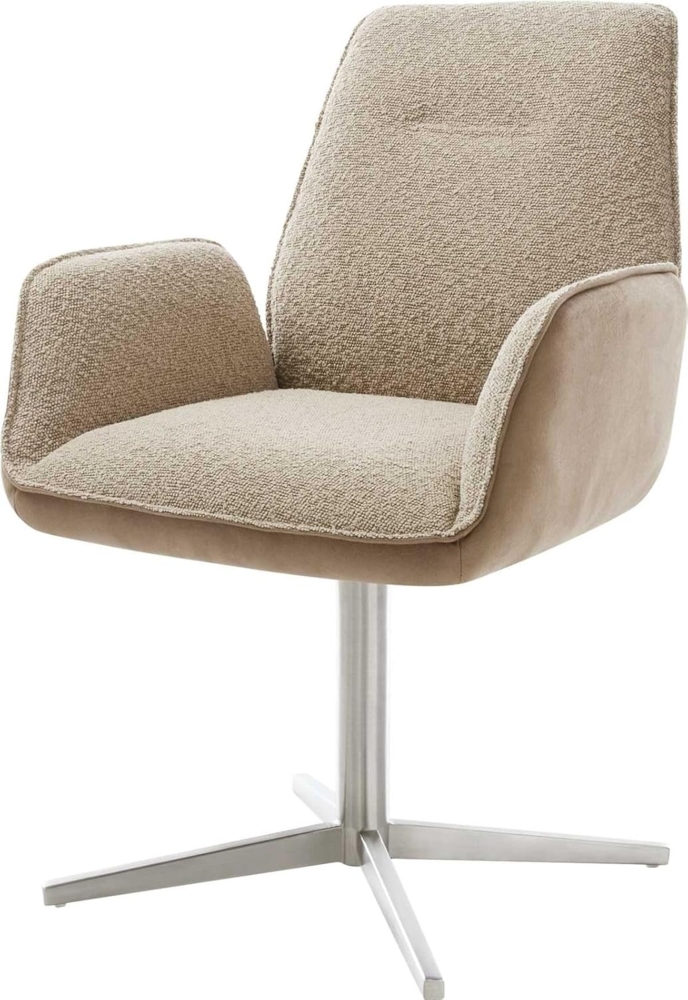 Drehstuhl Zoa-Flex Materialmix Schlamm Fußkreuz Edelstahl 360° drehbar Taschenfederkern Bild 1