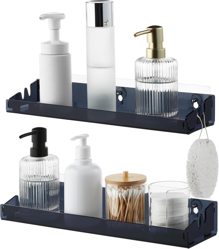 Navaris Wandregal Acryl Schweberegal - 2x Regale - Badezimmer Regal ohne Bohren - Regal, 2-tlg. Bild 1