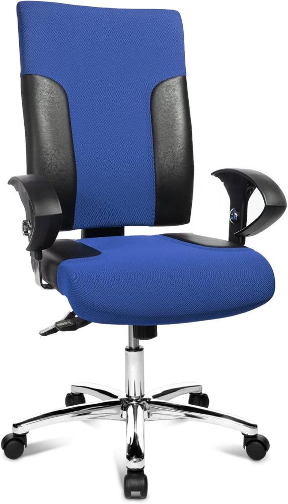 Topstar TF29US106 Bürostuhl Two 20 Deluxe mit höhenverstellbaren Armlehnen U2 OPA, Stoffbezug, blau / schwarz Bild 1