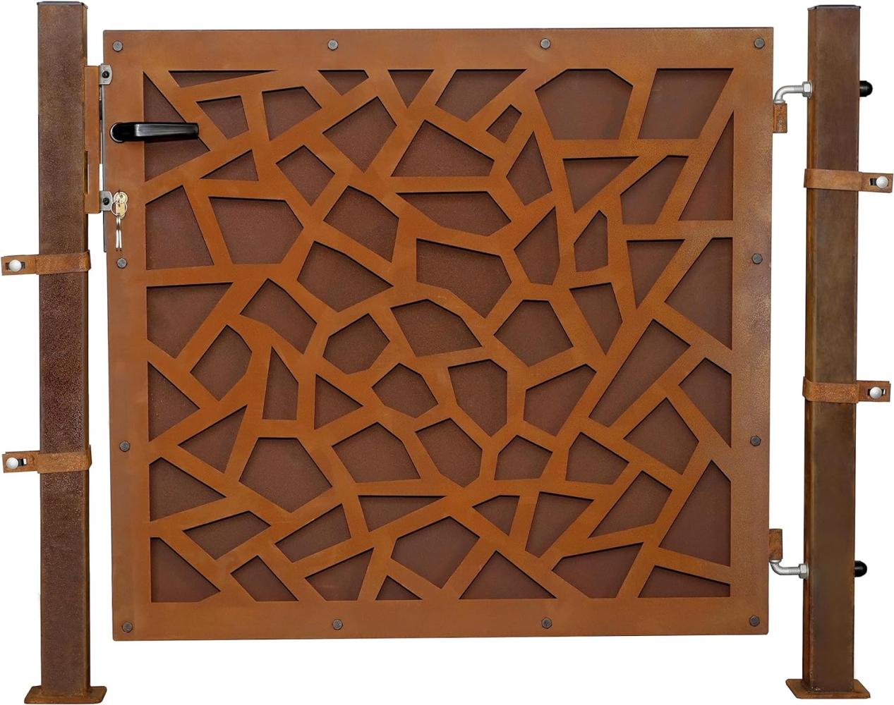 Gartentür Zauntür Gartentor 120cm Rost Hoftor Hoftür Gartenpforte Zauntor Design Bild 1