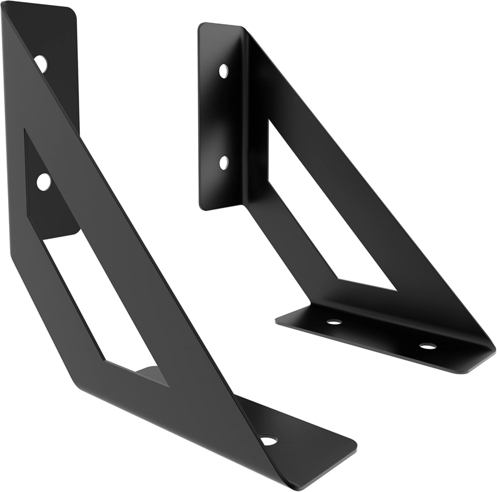 sossai® Wandregalhalter 2er Set Design Regalträger Truss in Schwarzmatt, 2-tlg. Bild 1