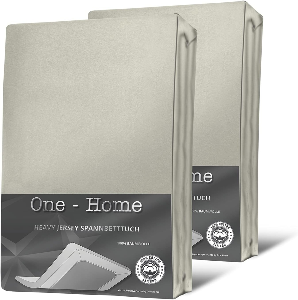 One Home Spannbettlaken Heavy, Jersey, Gummizug: rundum, (2 Stück), Double Pack, erhöhtes Flächengewicht Bild 1