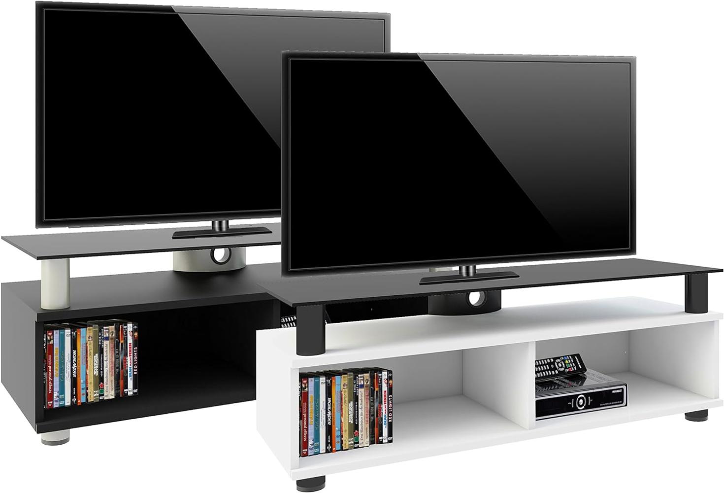 VCM LCD LED Premium TV Rack Clunis Weißlack Bild 1