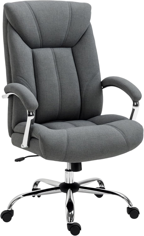 Vinsetto Bürostuhl mit Wippfunktion höhenverstellbarer Schreibtischstuhl Drehstuhl mit Rückenlehne Nylon Grau 65 x 78 x 110-120 cm Bild 1