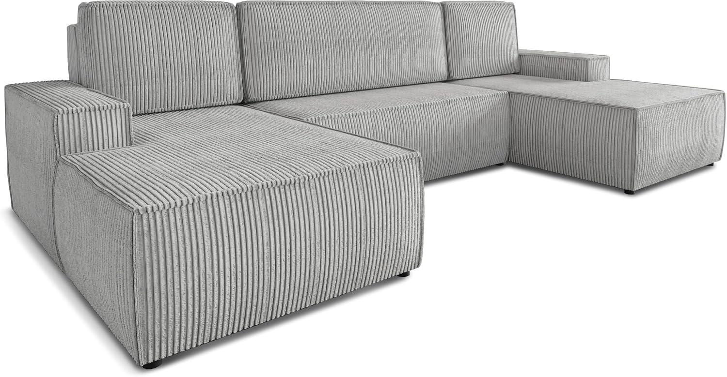 Sofnet Wohnlandschaft Totti U, mit Schlaffunktion und Bettkasten, U-Form Couch, Cord Stoff, Schlafsofa mit Wellenfeder Bild 1