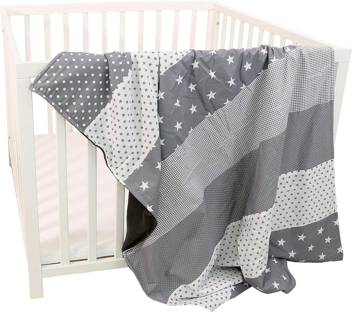 Ullenboom Babydecke & Kuscheldecke 100X140 cm Graue Sterne Bild 1